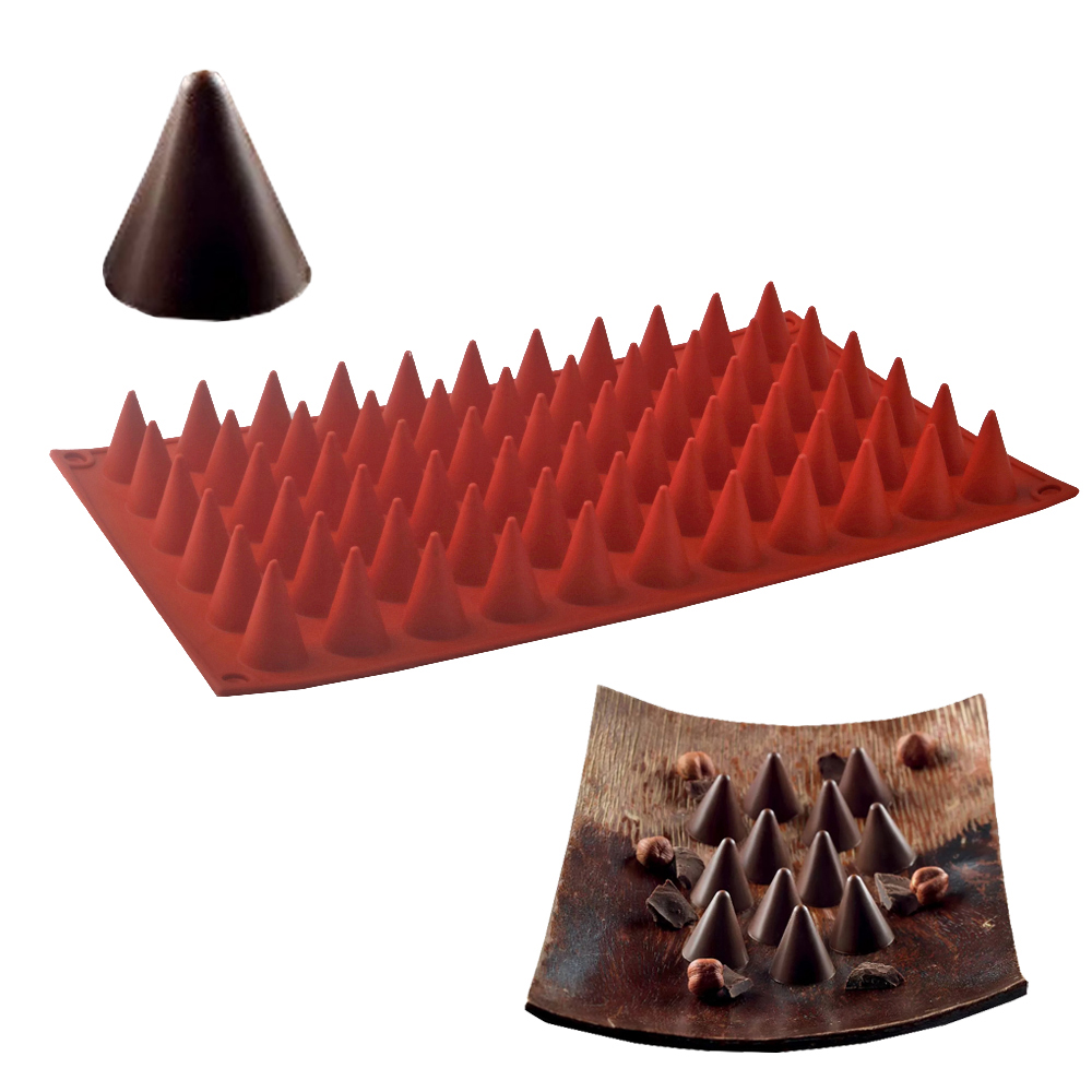 Kitchen Baking Items - 66-Zellen Kegel Schokolade Backform Lebensmittelqualität Silikon