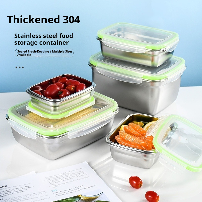 Kitchen Baking Tins - Lunchbox-Set aus Edelstahl 304, mit transparenten