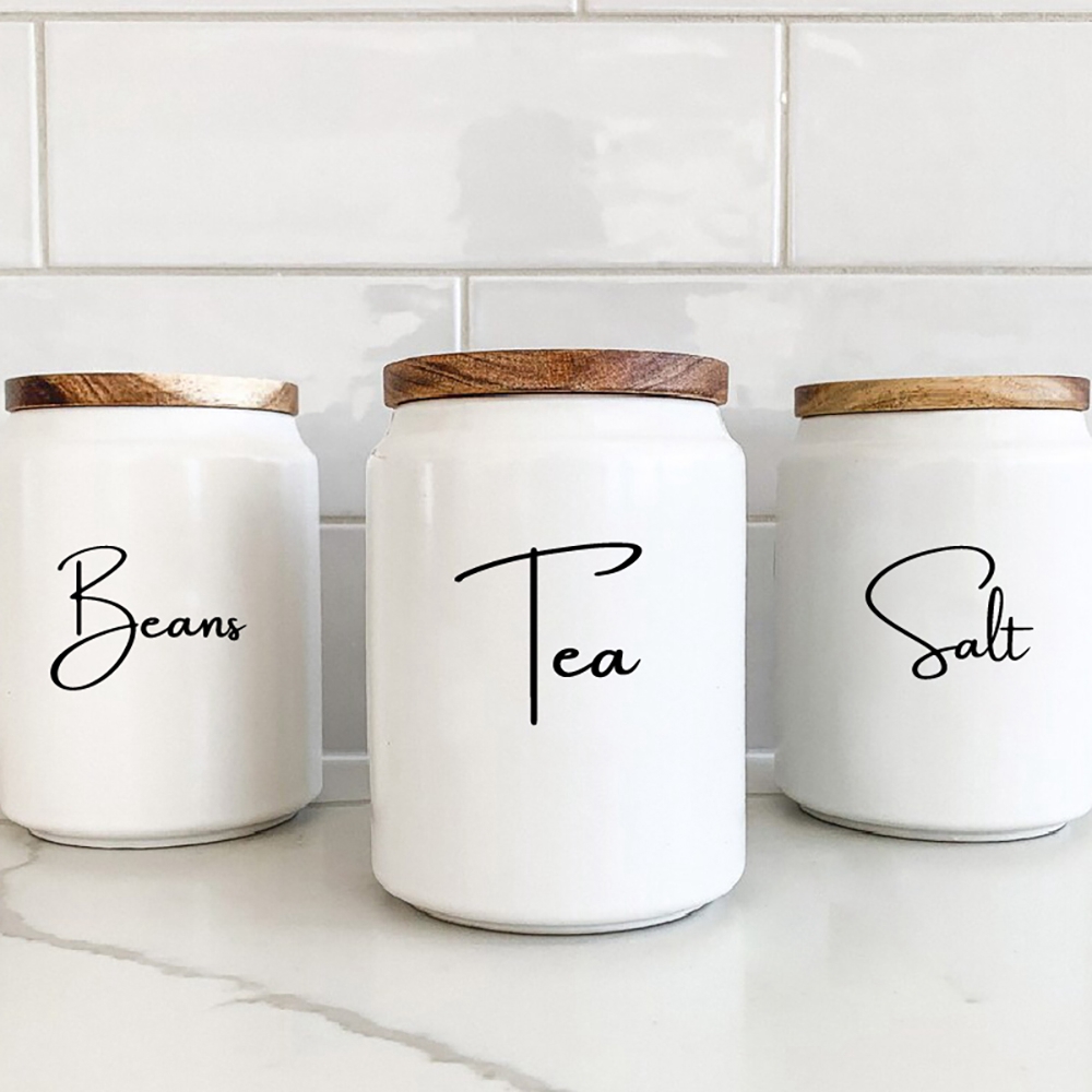 Kitchen Baking Organization - Küche Organisation Kanister Glas Etiketten Aufkleber
