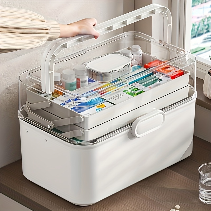 Kitchen Baking Tins - Große Medikamentenaufbewahrungsbox/Verteilbox mit transparentem Deckel –