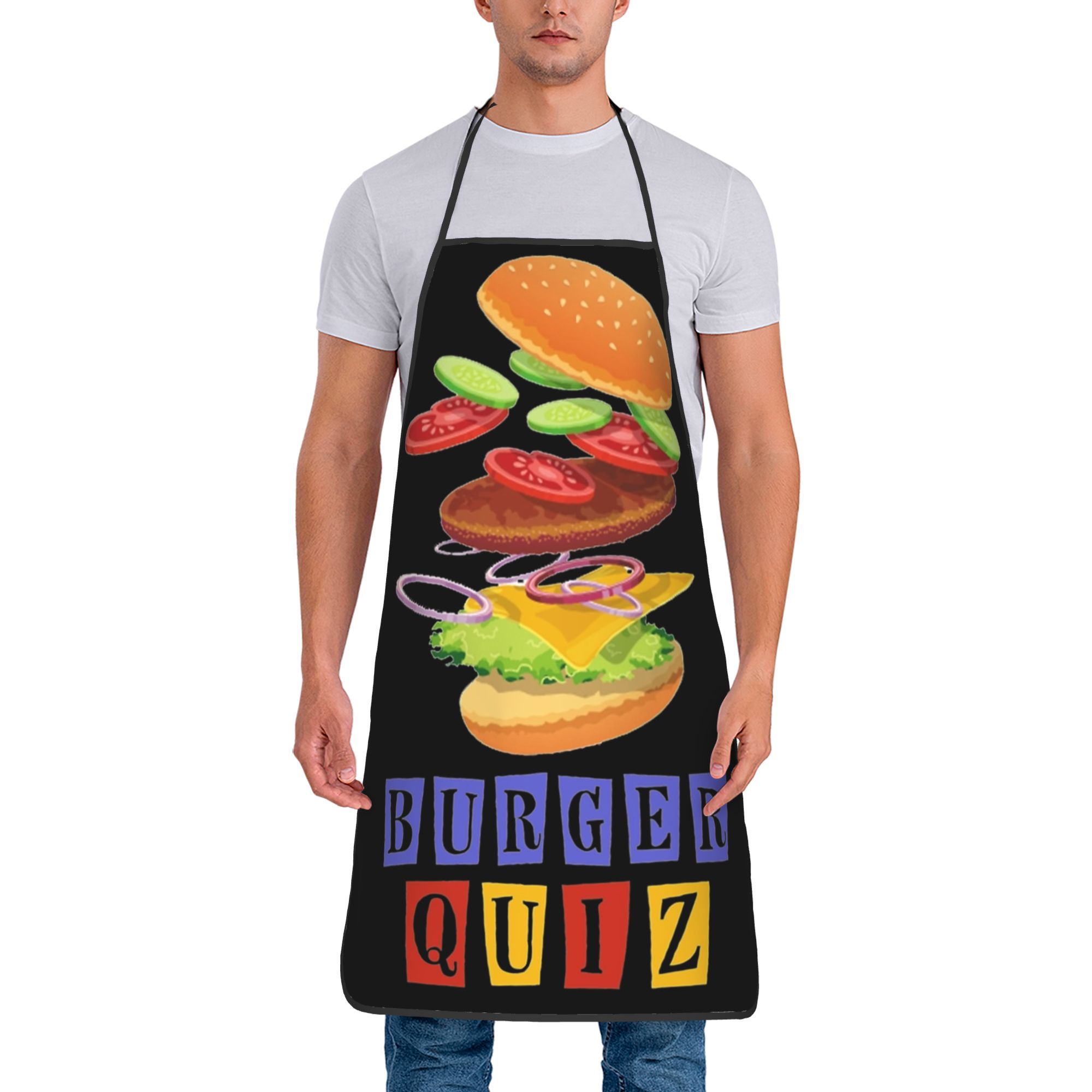 Kitchen Quiz - Burger-Quiz-Schürze, niedliche Küchenaccessoires, Grill-Schürzen für Erwachsene