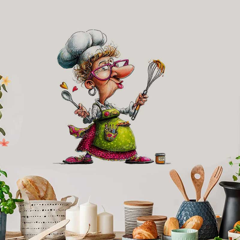 Kitchen Queen - Lustige Aufkleber mit Kochen-Motiv für Damen,