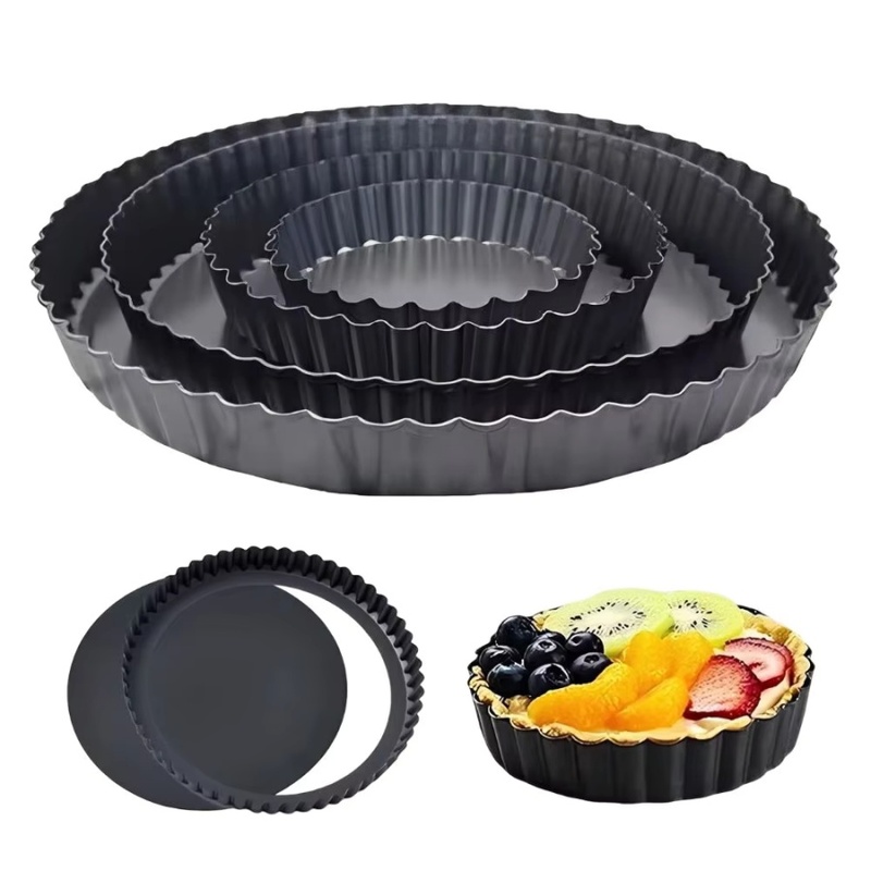 Kitchen Baking Pan - 1 Stück Abnehmbare Geriffelte Tarteform Antihaft-Kohlenstoffstahl
